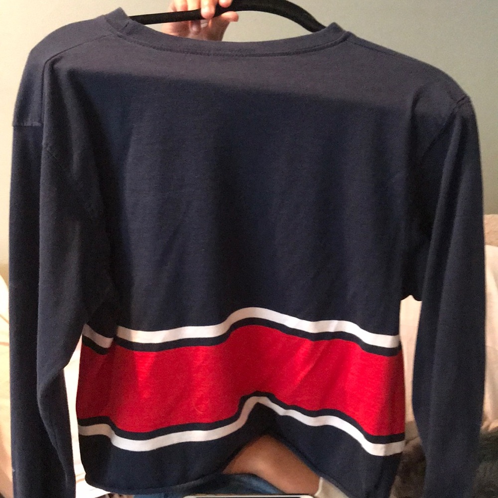 Thermal long sleeve navy brandy top